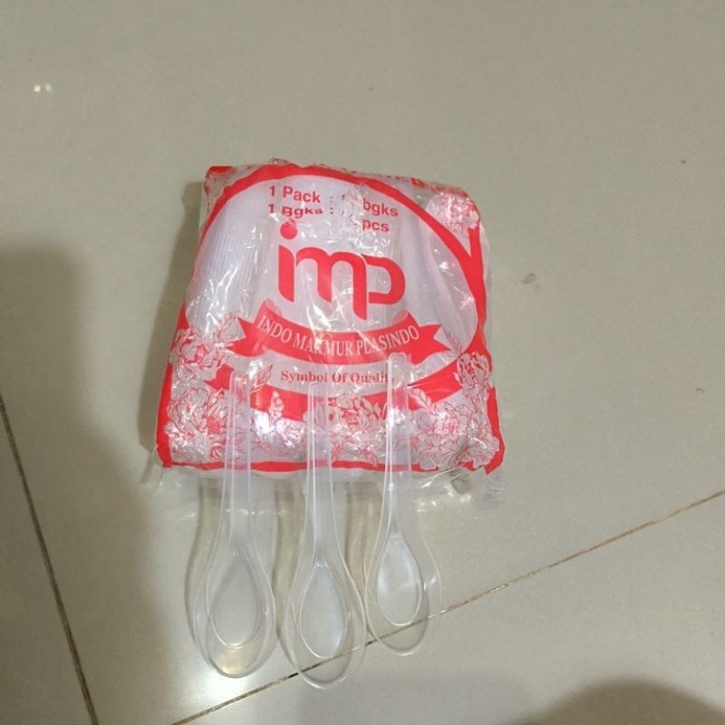 [ 1 PACK 120 PCS ] Sendok Plastik Bening, Sendok Bebek, Sendok bubur / Sendok bebek bening