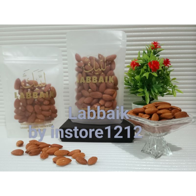 

~Labbaik~ Kacang Almond Panggang Kemasan Repack Pouch 100gr 50gr sudah matang
