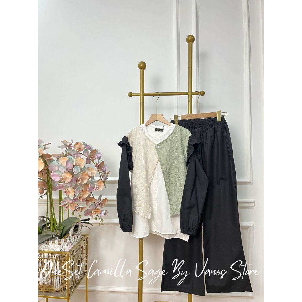 (PO) Setelan Wanita Cemila Sage Exclusive By Vanos Store