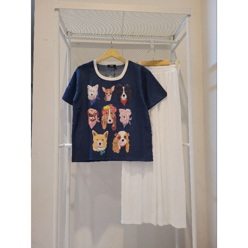 Korean look Set TOp atasan Betty Boop, snoopy, gambar lucu  celana kulot plisket Bangkok