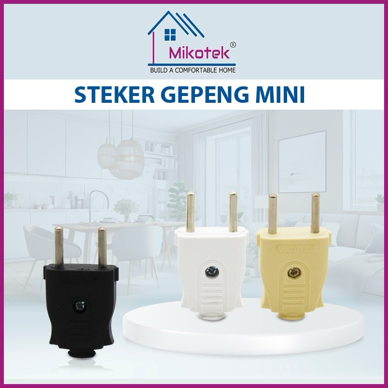 MIKOTEK - Steker Gepeng / Steker mini Colokan Asli Kuningan