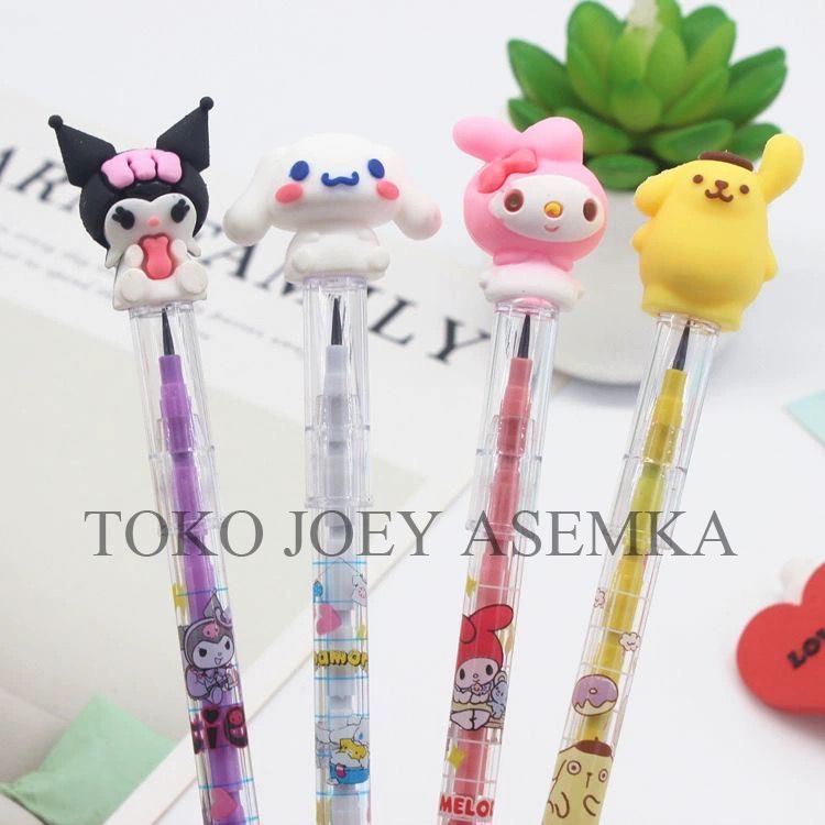

PENSIL SUSUN SANRIO BENSIA LANTU PENSIL PELURU DAPAT DIISI ULANG CINAMOROLL KUROMI MELODY PURIN