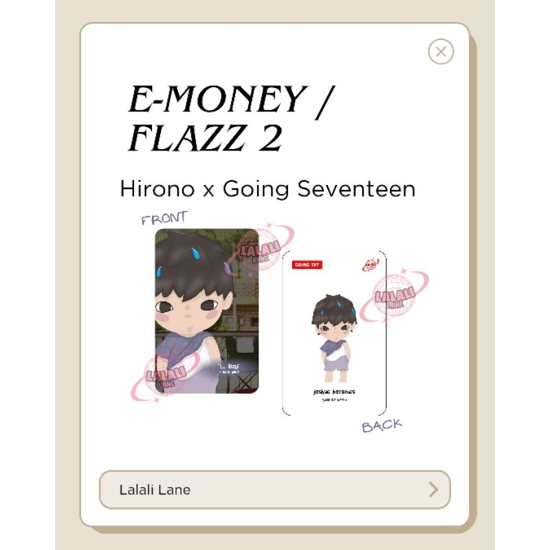 E-Money / Flazz 2 Hirono x Going Seventeen inspired - GOSE SVT Scoups Jeonghan Joshua Jun Hoshi Wonw