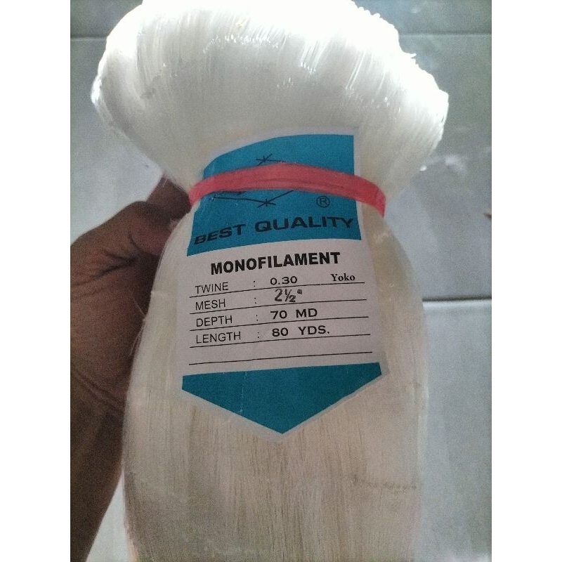 Jaring ikan Arida 0.30"2½ in"70md/80yds yoko mata tegak bahan jala senar arida