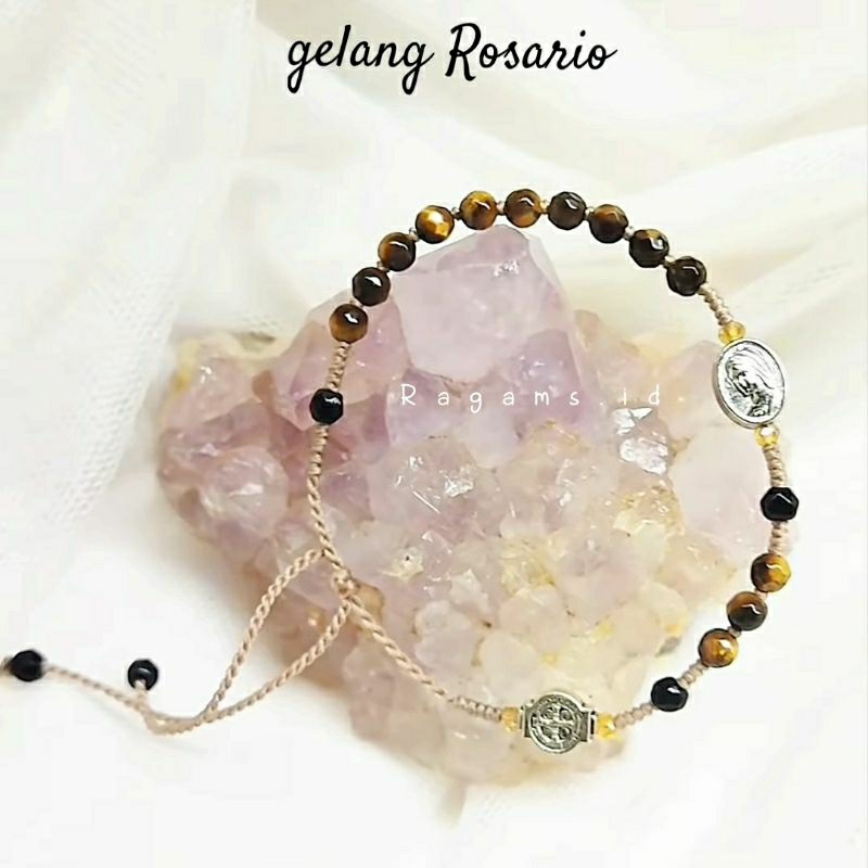 Gelang Rosario Batu Tiger Eye