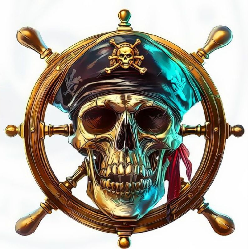 

stiker 3D bajak laut keren, stiker print sudah cutting, anti air size 15 x 20 cm