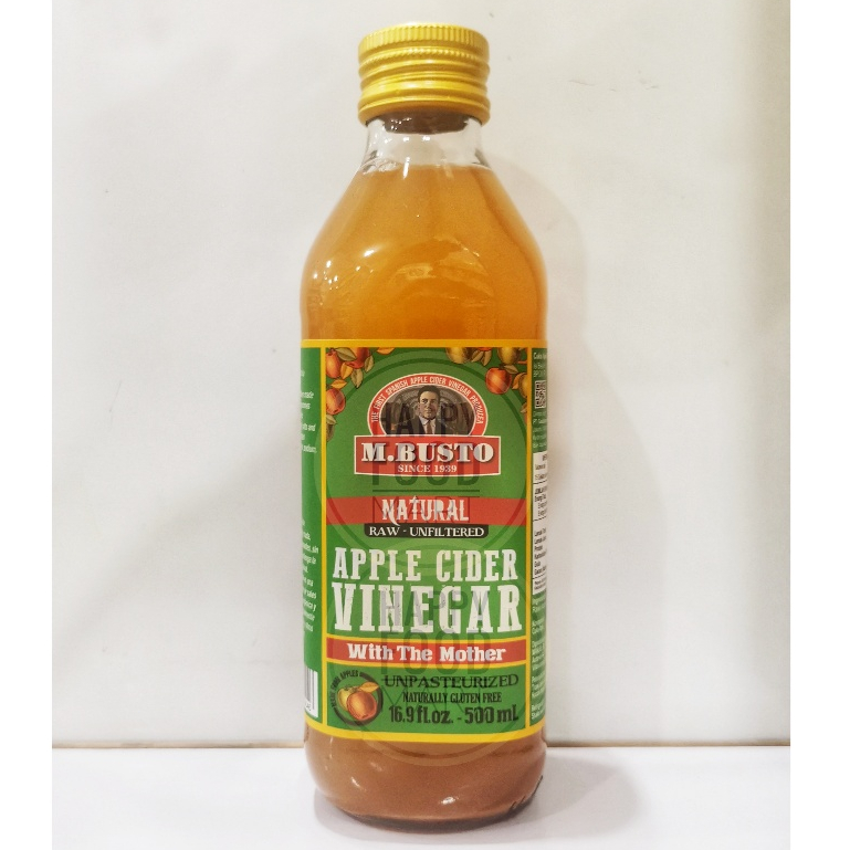 

[BPOM RI] M BUSTO APPLE CIDER VINEGAR WITH MOTHER 500 ML/PREMIUM RAW NATURAL UNFILTERED