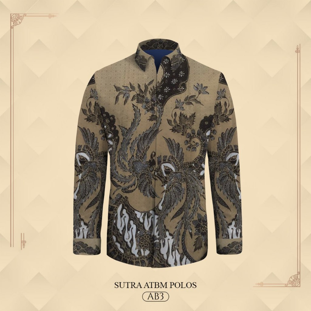 Kemeja batik lengan panjang pria exclusive bahan atbm sutera premium pola baju batik tulis pekalonga