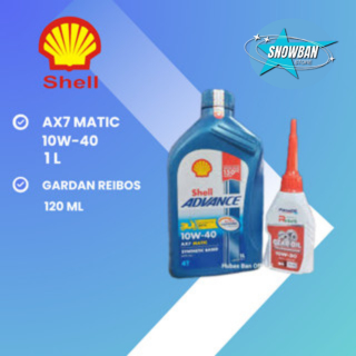 Paket Oli Shell AX7 Matic 1 Liter dan 1 Gardan Honda PCX Vario ADV Yamaha Nmax