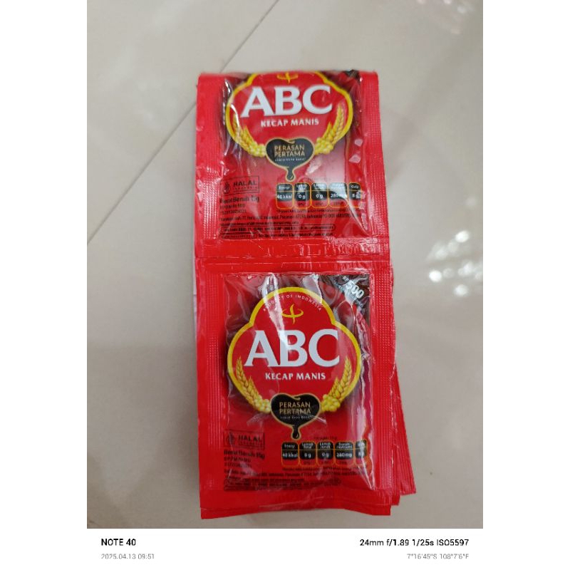 

Kecap ABC rcg 15gr, 1 rcg isi 12 pcs, Eceran warung 500