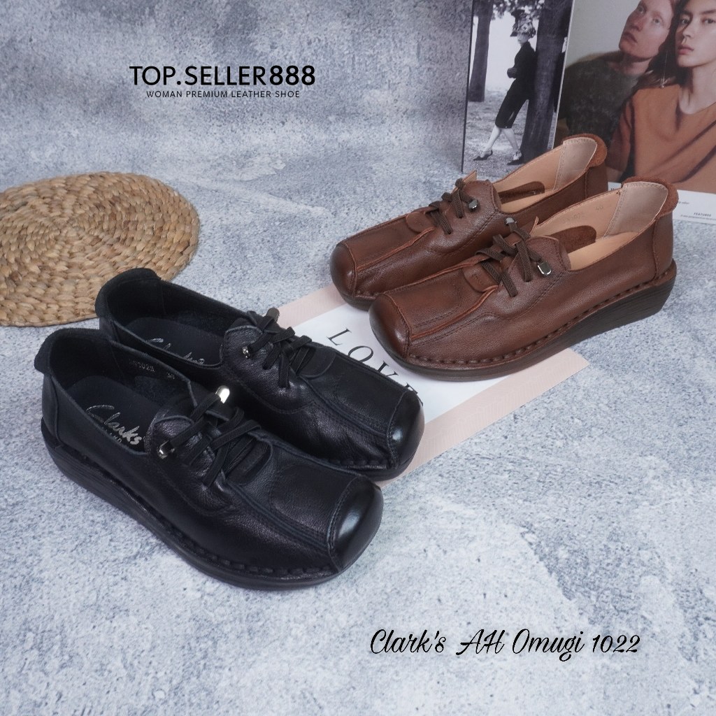 Sepatu Kets Wanita CLARKS AH Omugi 1022 100% Kulit Asli Free Box Fashion Kekinian