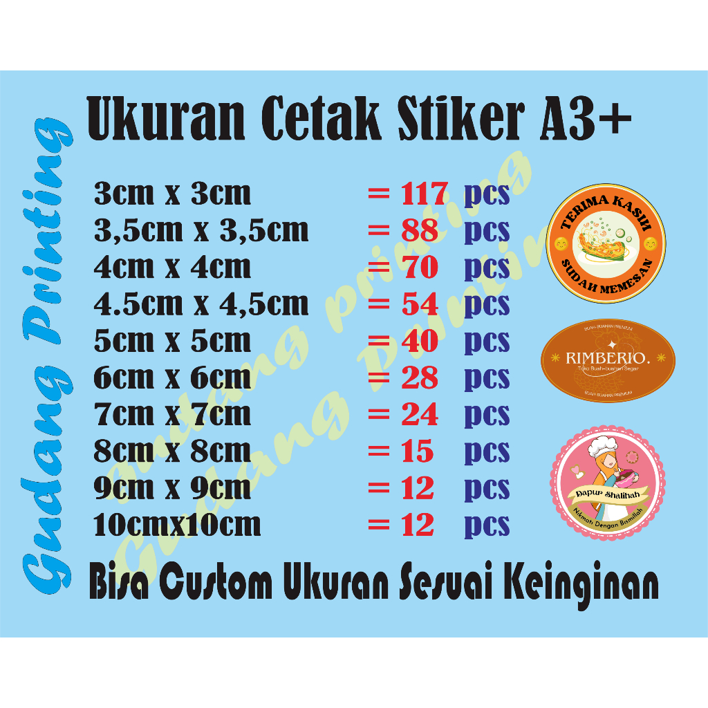 

Cetak sticker / stiker Cromo A3+ print Label Kemasan Chromo cetak stiker kemasan cetak stiker A3+ cetak stiker promosi cetak stiker murah cutting sticker