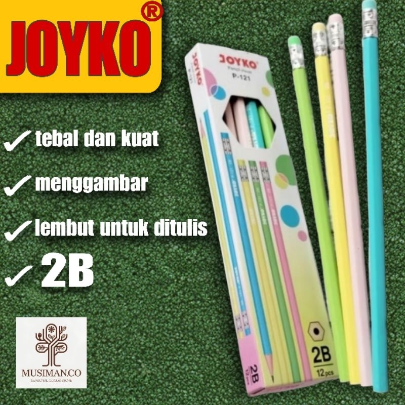 

Pensil 2B Joyko P-121 ada penghapus ( isi 6 pcs )