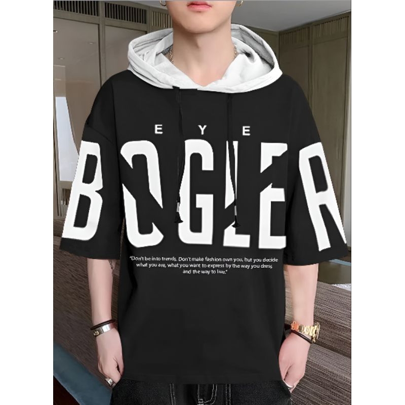 Hoodie Lengan Pendek Oversize Pria Dewasa Bahan baby Terry Tersedia Ukuran M fit L XL dan XXL - Kaos