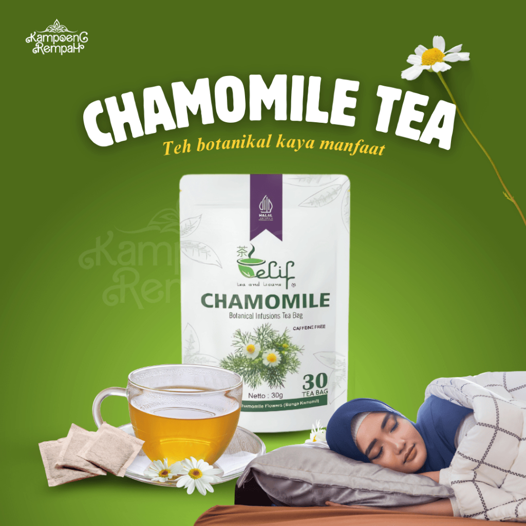 

Halal Premium Chamomile Tea | Teh Bunga Camomile | Teh Insomnia Susah Tidur | 30 Tea Bag