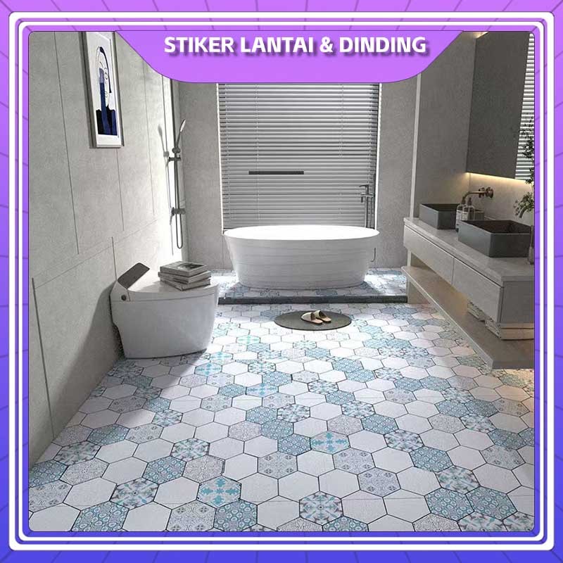 Stiker Kamar Mandi Anti Air  Diri 2 Mete Stiker Lantai  Kamar Mandi  Anti-slip Wallpaper Lantai Kama