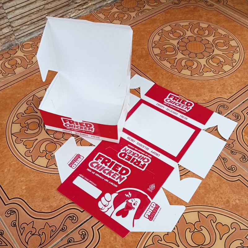

@50pcs dus box fried chicken 1 warna bahan ivory uk 15x10x6