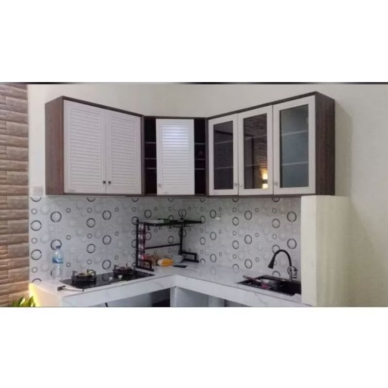 Kitchen set atas leter L kitchen set minimalis rak gantung dapur