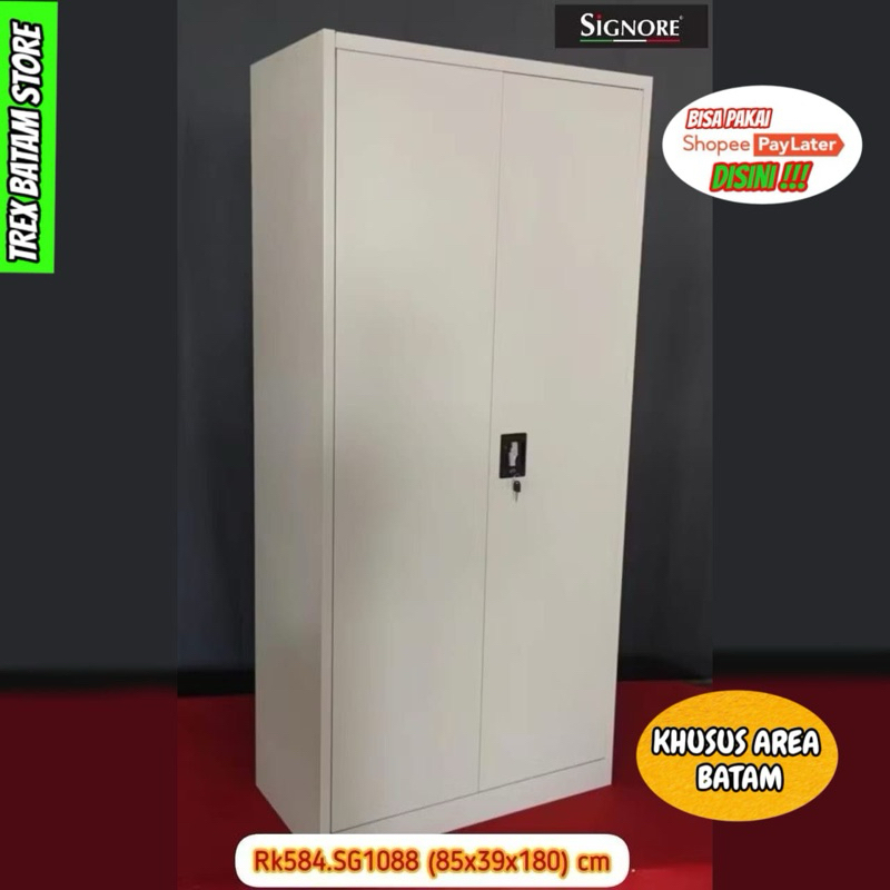 LEMARI FULL BESI KANTOR / PAKAIAN SERBAGUNA  RAK 5 TINGKAT UK 85 CM [ BATAM ]