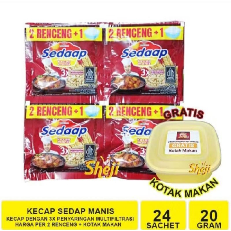 

2 renteng kecap sedaap 500an ( gratis tempat makan).