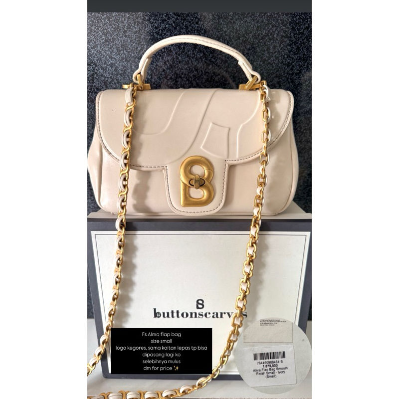 Alma Flap Bag Button Scarves Preloved BS