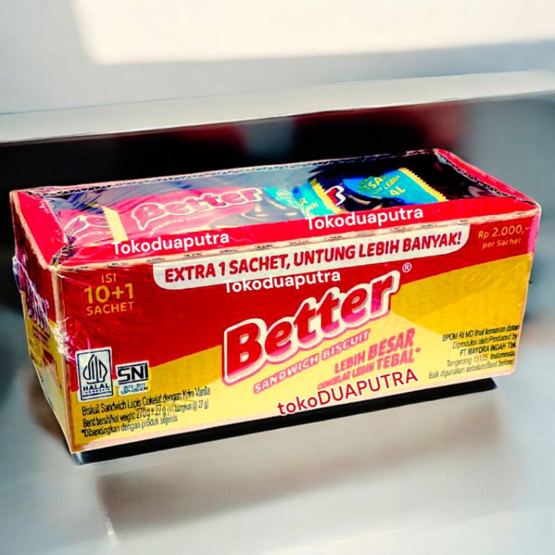 

Better sachet Bigger sandwich biskuit vanilla cream 10 bungkus