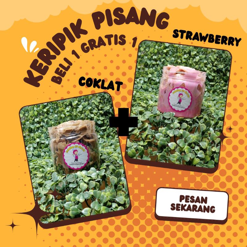 

Keripik Pisang Coklat Lumer, Tiramisu, Vanilla, Strawbery, Taro