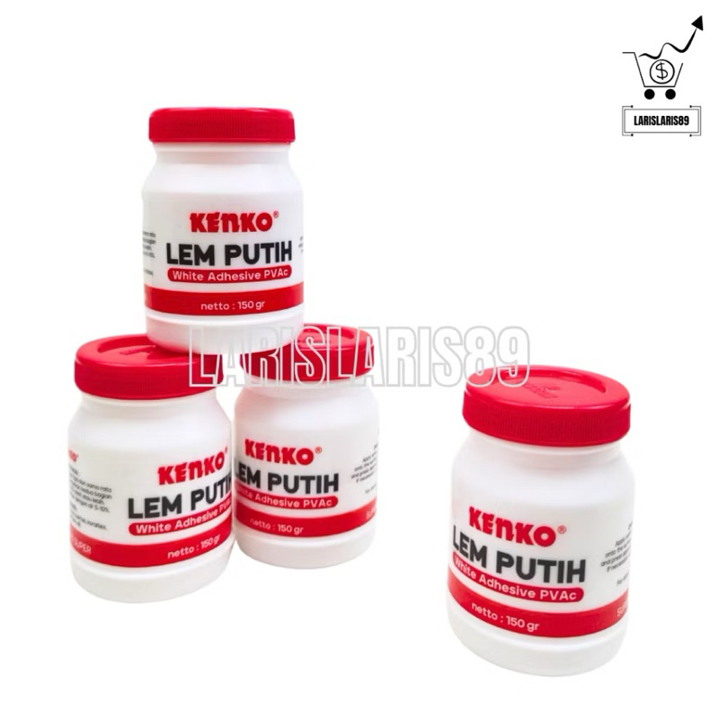 

Lem Putih Kenko 150 gr - White Adhesive PVAC 150 gram Botol Putih Tutup Merah