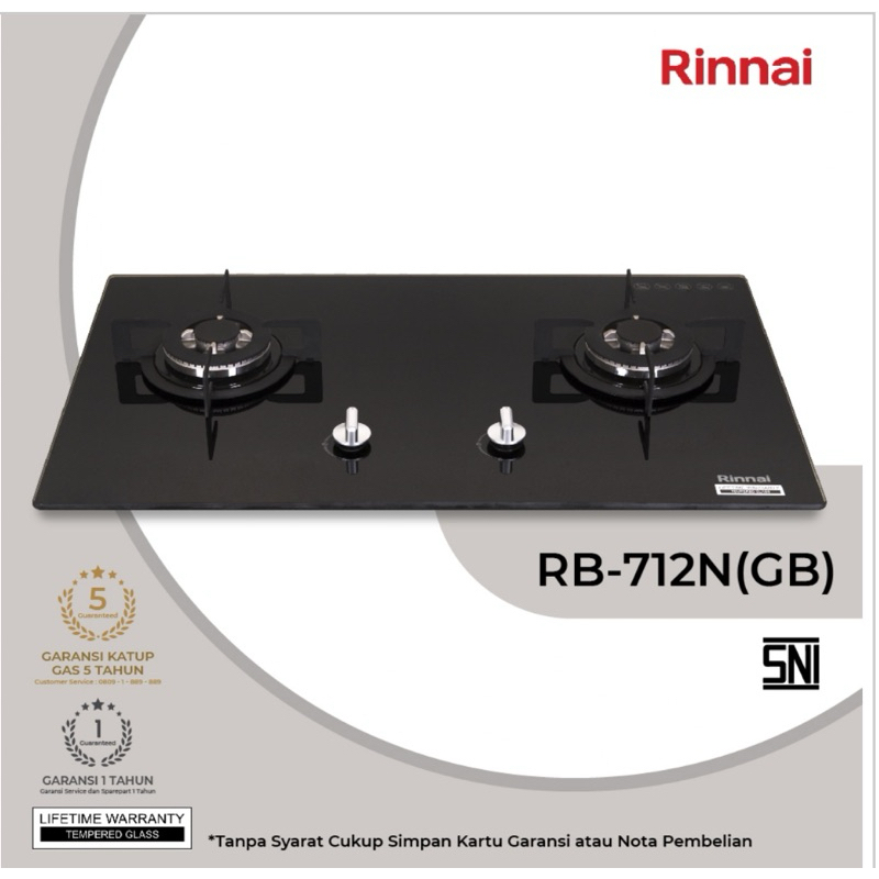 Rinnai kompor Gas Tanam Kaca BLack 217  / 712 NGB
