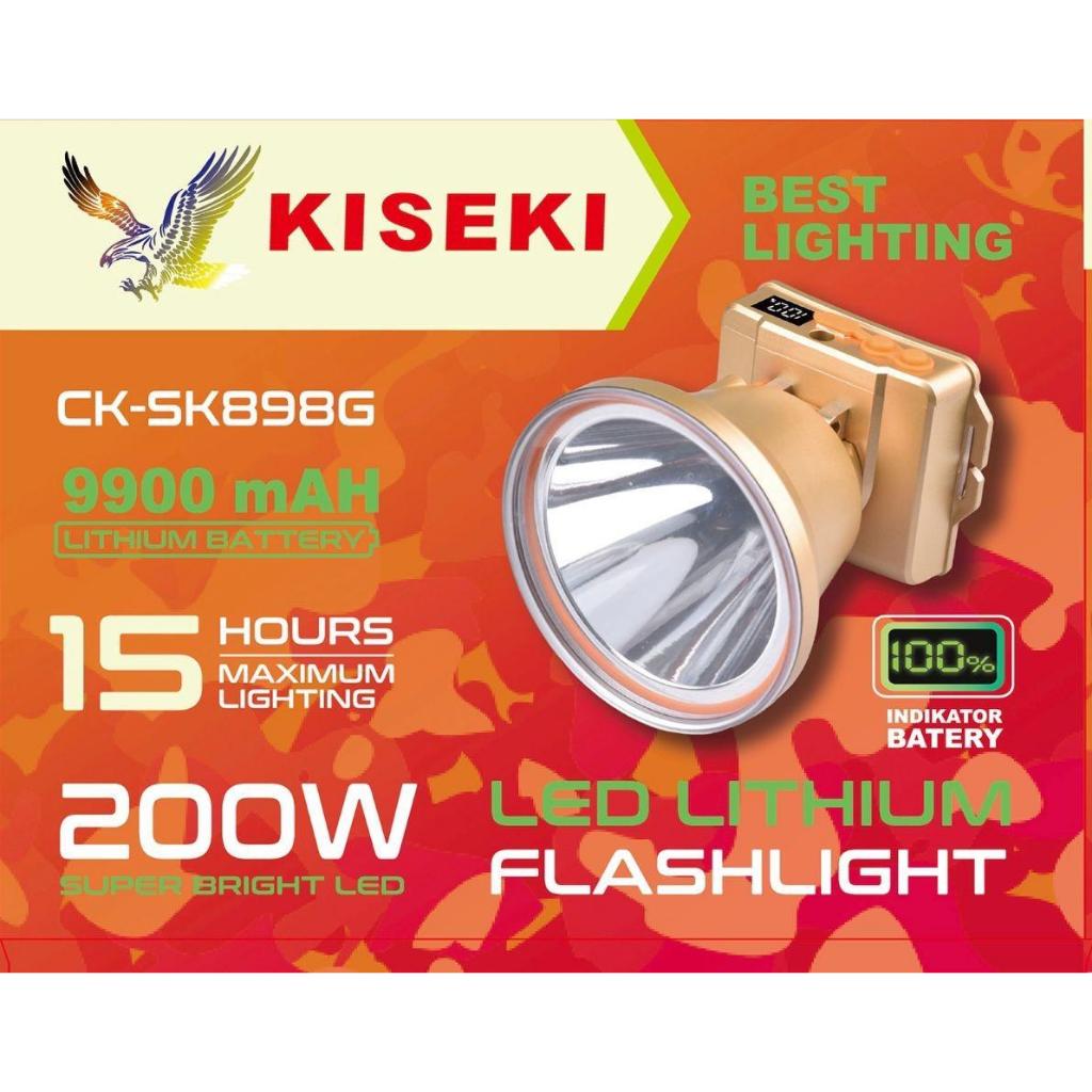 SENTER KEPALA LED 80WATT KISEKI CK-SK78G - CAHAYA TERANG - BATERAI 6.600mAh -TAHAN LAMA - WATERPROOF