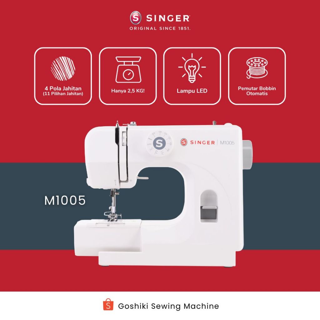 SINGER M1005 / M 1005 - Mesin Jahit Mini Portabel Ringan