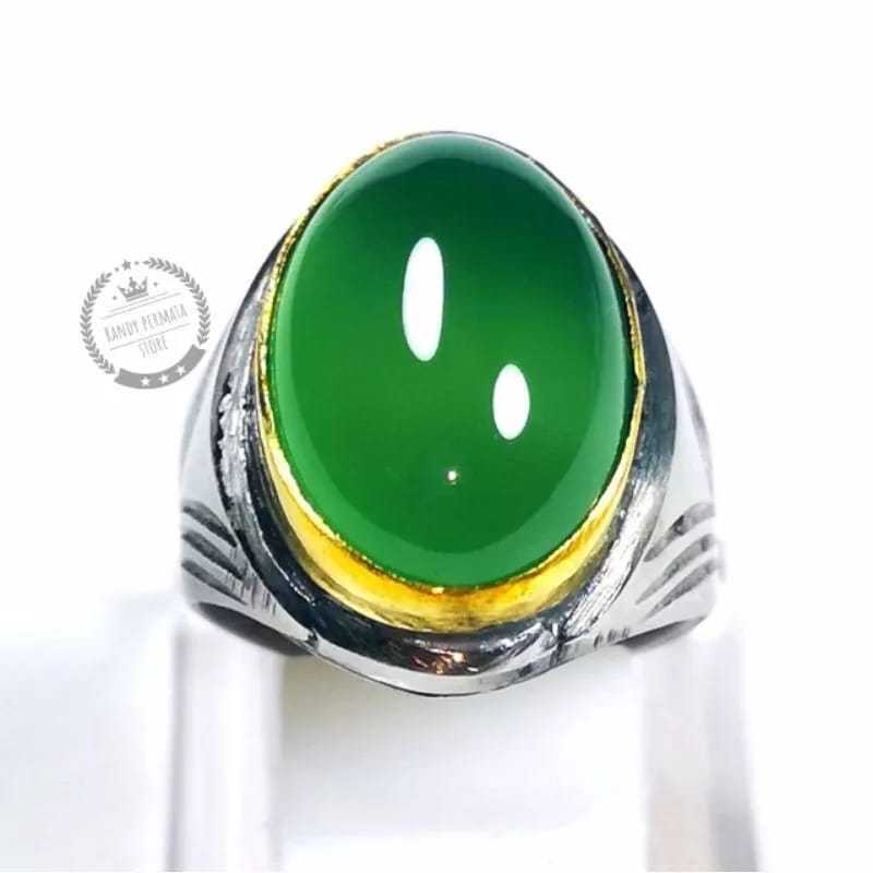 Cincin Pria COD//Batu Cincin Hejo Sungai Dareh Pucuk Pisang Terlaris Super Mewah Crystal Termurah