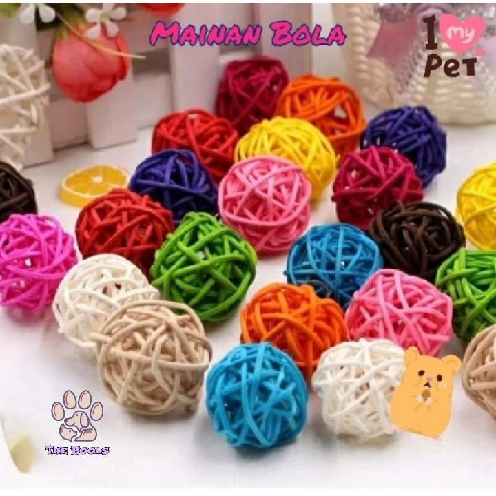 (The Bools) Mainan Hamster Kucing Anjing Bola Lonceng Rotan Tangkap Cat Dog Chaser Toy Ukuran Besar 