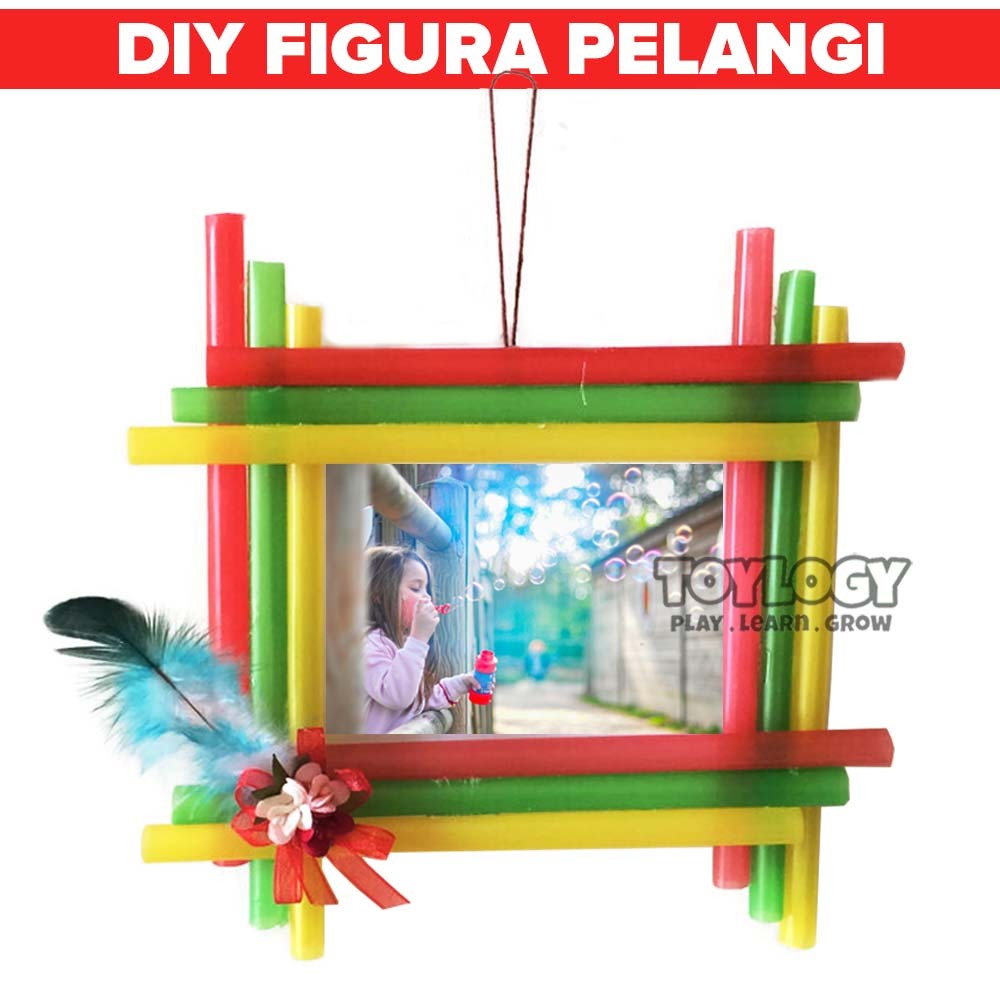 DIY Bingkai Foto dari Sedotan untuk Prakarya Anak PAUD TK SD