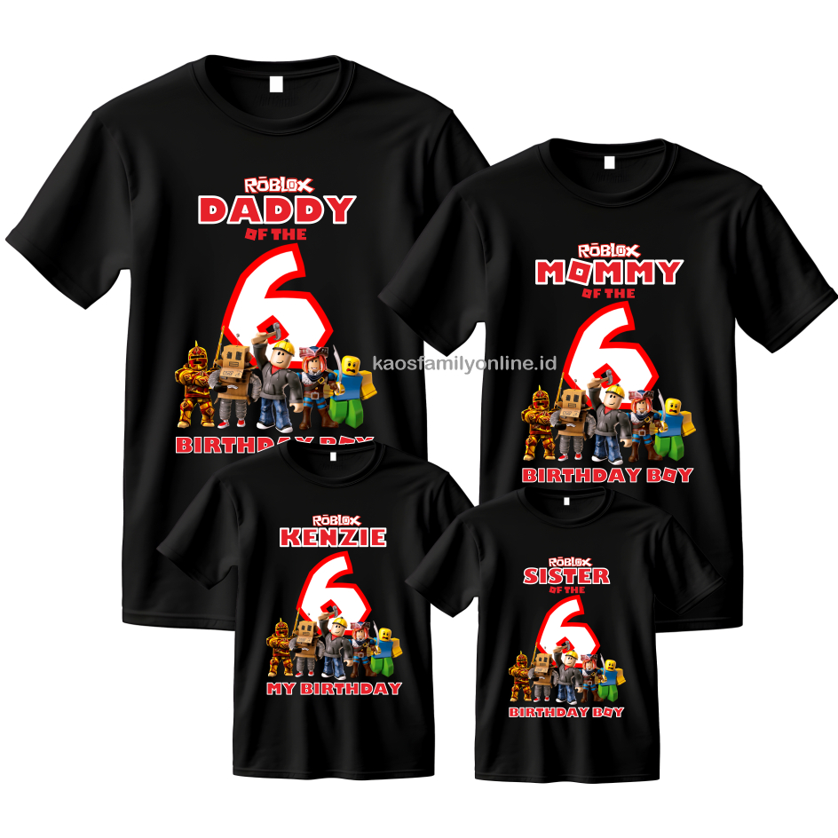 Baju Kaos Ulang Tahun Keluarga Roblox Custom Family Request FREE Nama / Kaos Ulang Tahun Anak Roblox