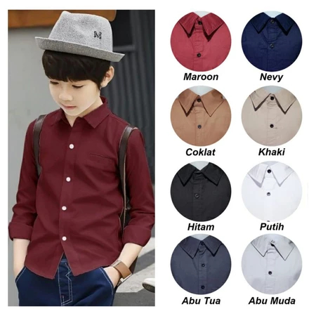 Baju Kemeja Anak Laki - Laki Import 1-14 Tahun Bayi Cowok Lengan Panjang - Kemeja Lengan Panjang Ana