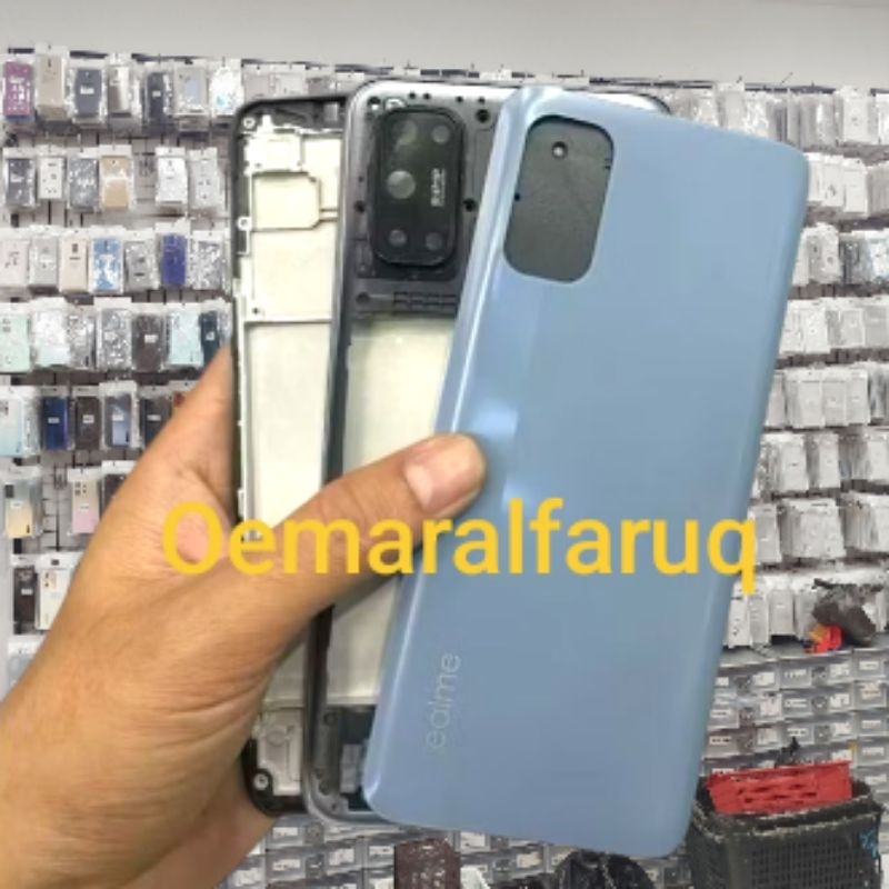 Back casing Kesing housing fullset Realme 7 pro Backdoor + Bezel frame LCD 3 Bagian Lengkap