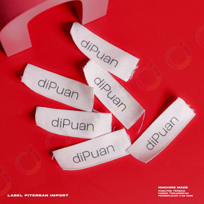 

100pcs piterban import katun import piterban lembut label cream label pakian label nama label kerudung label hijab label cream