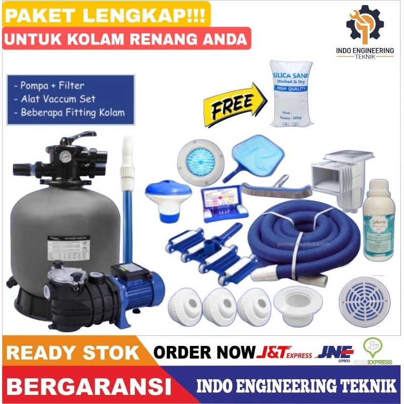 Paket Mesin Filter Pompa Kolam Renang Vacum Pembersih Kolam Renang Peralatan Kolam Renang Lengkap