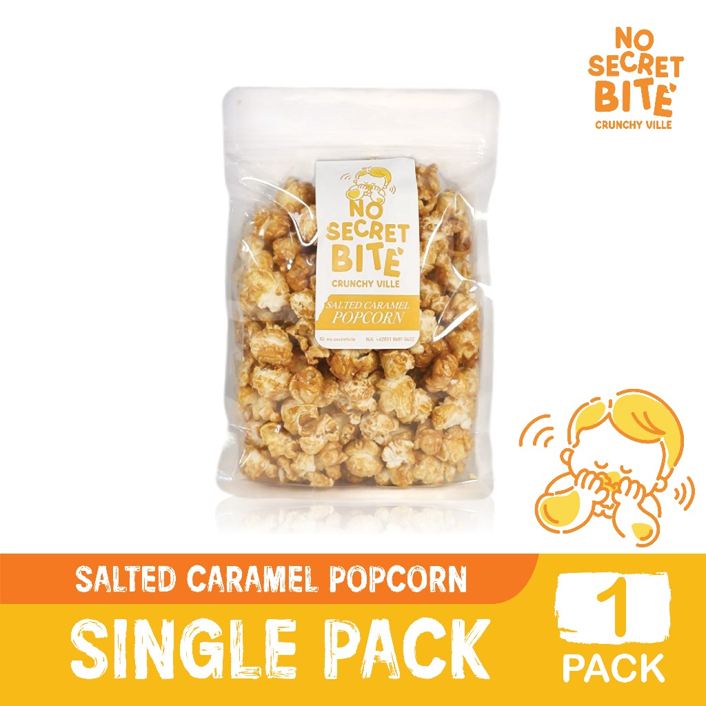 

NO SECRET BITE - Makanan Ringan Snack Jagung Pop Corn Salted Caramel SINGLE PACK 100g