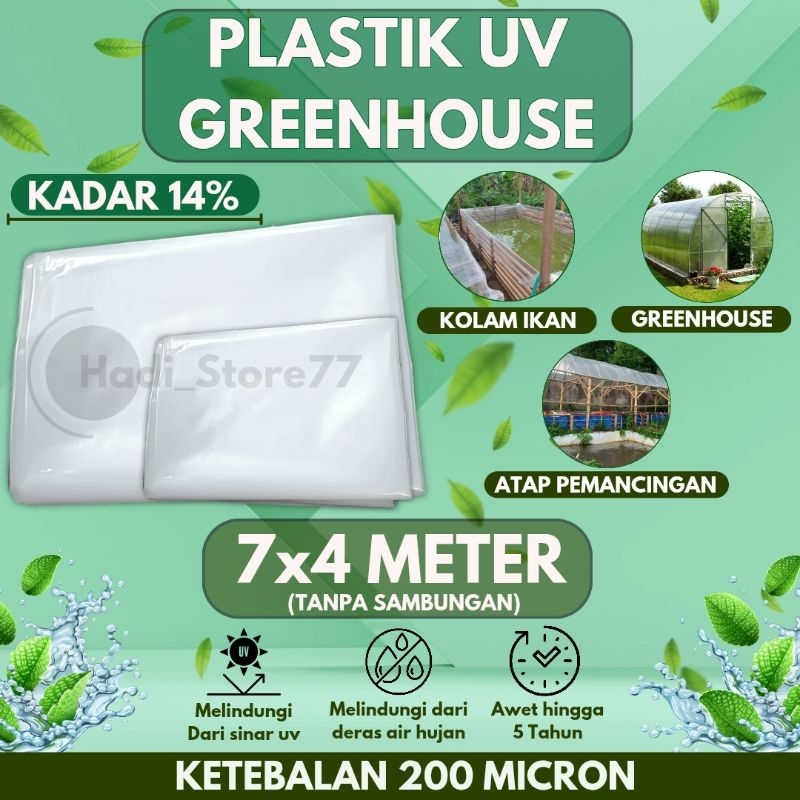 Plastik UV 7x4 Meter (Tanpa Sambungan) | Plastik Greenhouse/hidroponik | Plastik kolam ikan | plasti