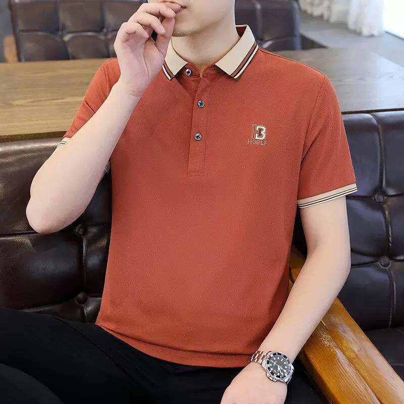 Baju polo pria kemeja berkerah dewasa cowok t shirt motif premium korean style shirt polos terkeren 
