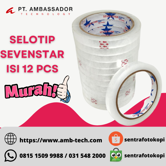 

Selotip Sevenstar isi 12pcs