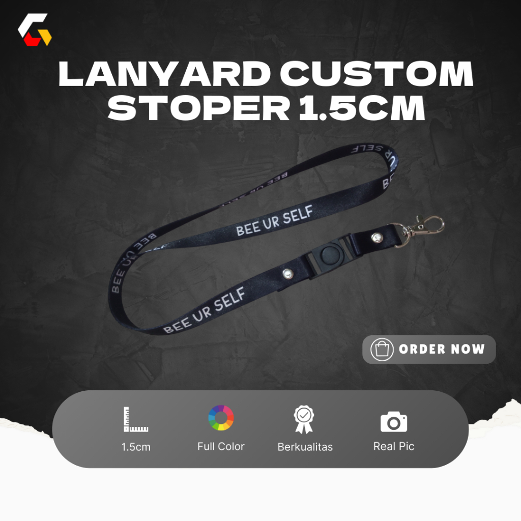 

Tali Lanyard Custom Sublime Printing Full Color Tali Idcard Tali Name Tag Bahan Tissue 1.5cm