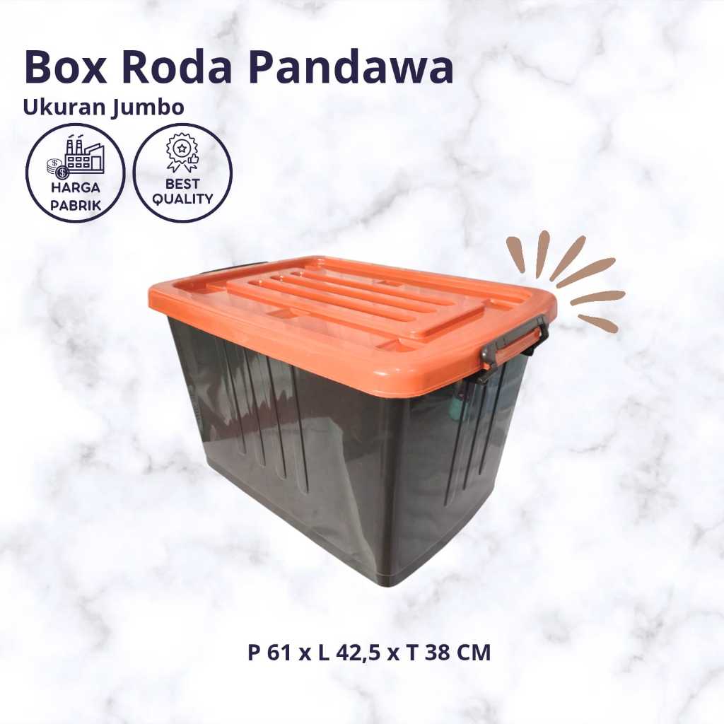 Container Box Roda Pandawa Coklat Jumbo 70 Liter Kotak Penyimpanan Barang Mainan - Box Serbaguna
