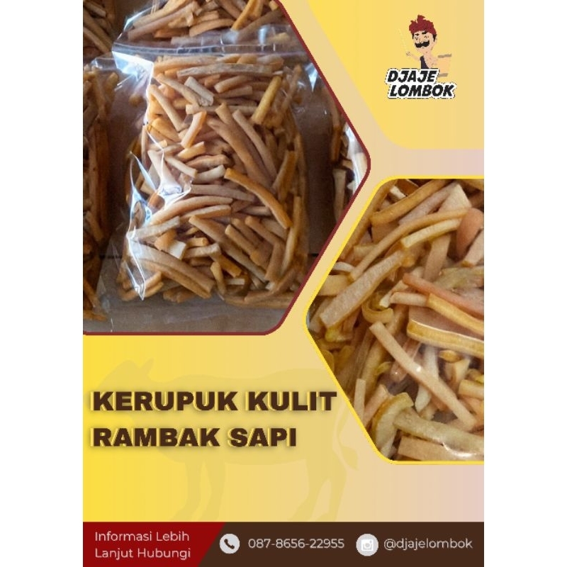 

1 KG , 500 GRAM, 250 GRAM HALAL KERUPUK KULIT RAMBAK SAPI KHAS LOMBOK | KRECEK KULIT SAPI SIAP GORENG | OLEH - OLEH KHAS LOMBOK