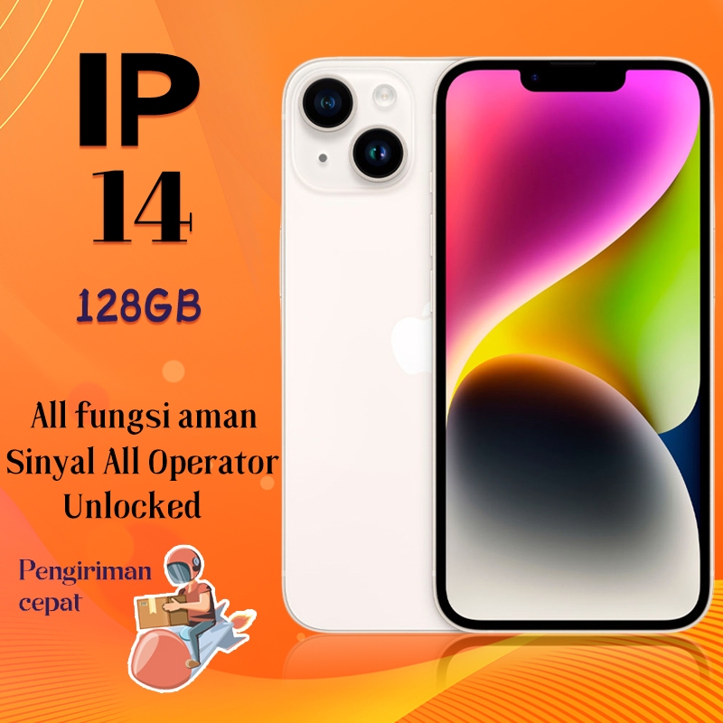 iphone 14 128GB Second 6.1inch Fulset Bekas A15 Bionic Nano SIM All fungsi aman NFC Semua kartu ip14
