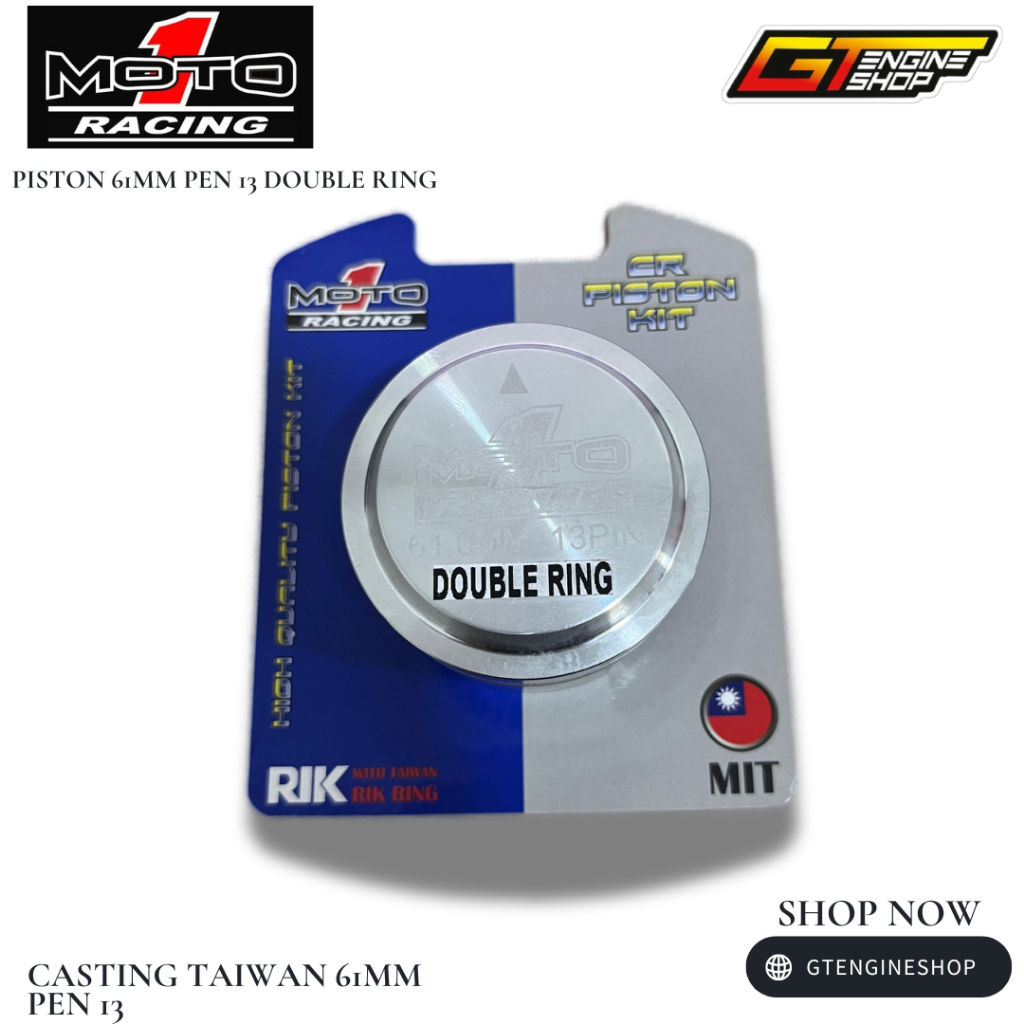 PISTON 61 PEN 13 SEHER 61 PEN 13 PISTON SEHER 61 PEN 13 MOTO 1 RACING BAHAN CASTING TAIWAN