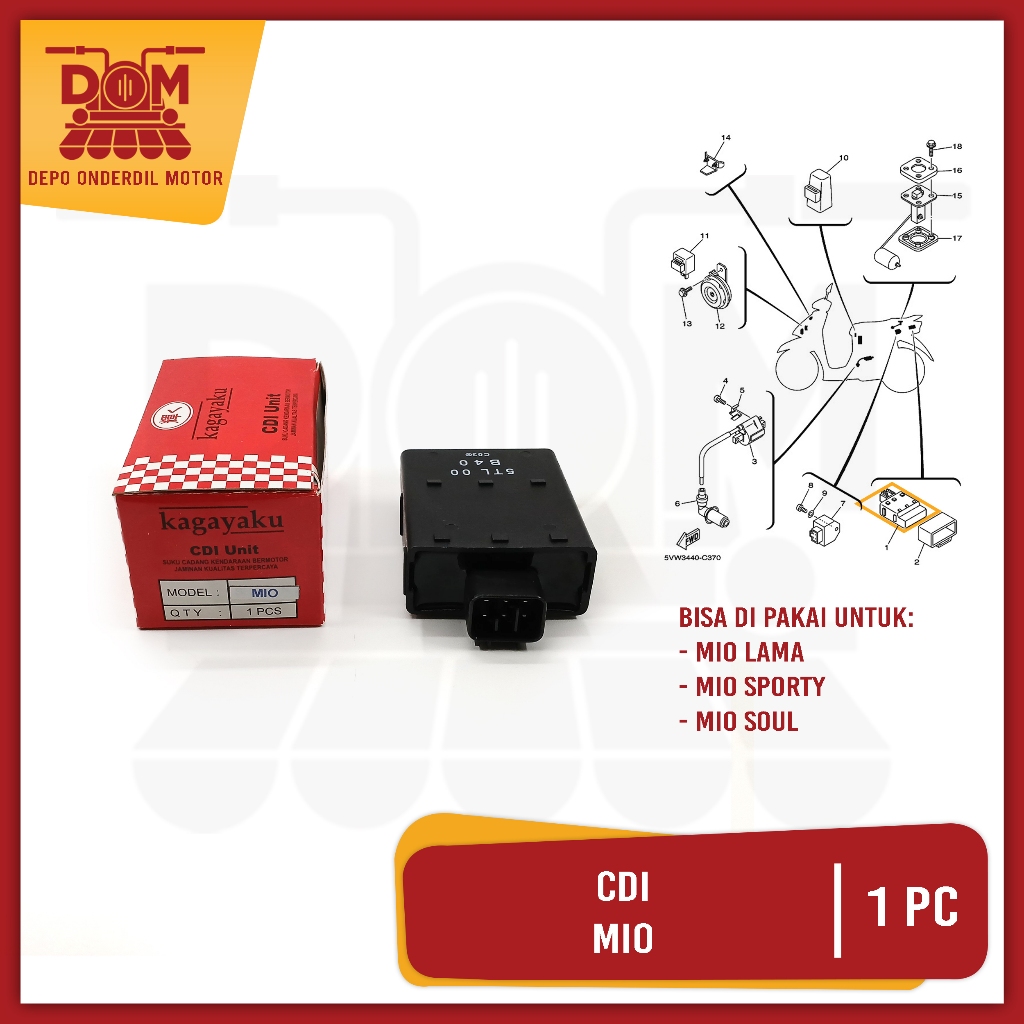 CDI Mio (KAGAYAKU) CDI Unit Standart Soket Yamaha Mio Lama Mio Sporty Mio Soul Jupiter Z