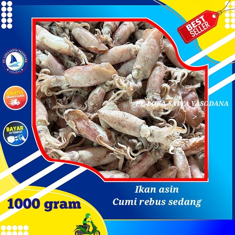 

ikan asin cumi rebus / sotong rebus sedang 1000gram / 1 kg